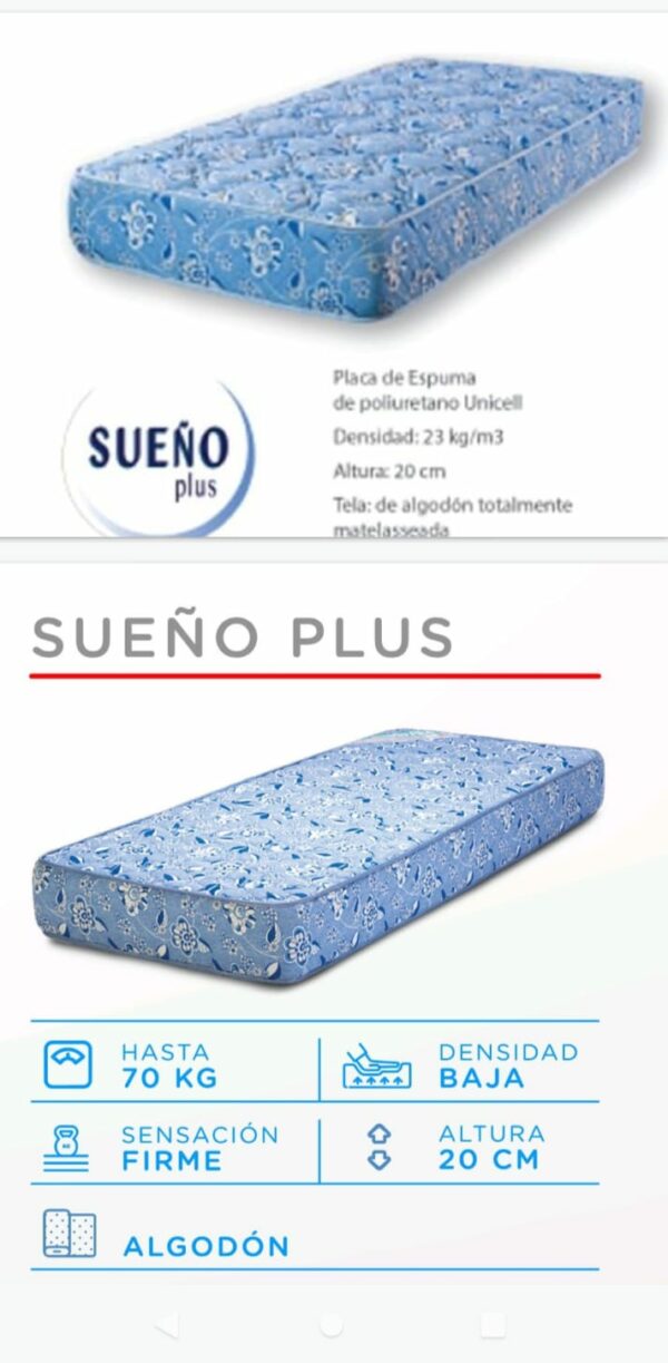 SUAVESTAR SUEÑO 80*190*20 APTO 70K POR PLAZA