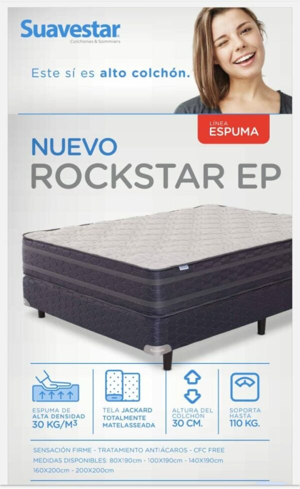 SUAVESTAR ROCKSTAR EP 140*190*30 ALTA DENSIDAD APTO 110K NUEVO - Imagen 2